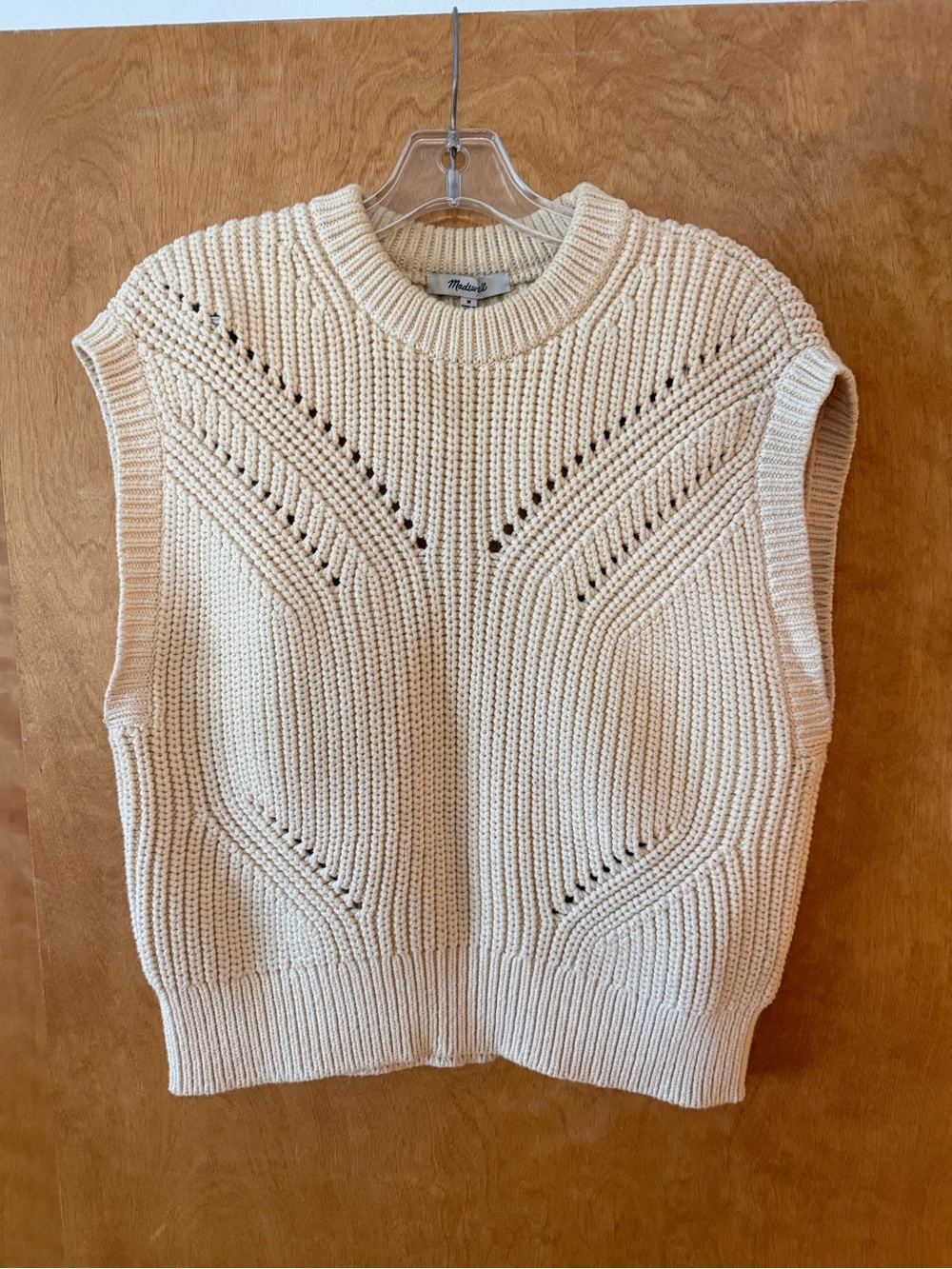 Madewell Cream Knit Sleeveless Sweater Vest